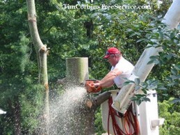 Tim Corbin in bucket truck © Tim Corbin